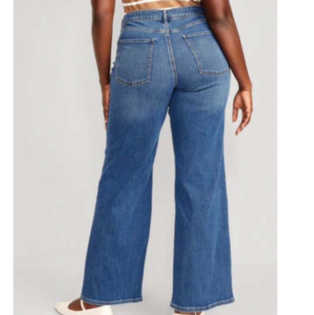 Old Navy Wow Loose Wide Leg High Rise Denim Jeans - Picture 5 of 11